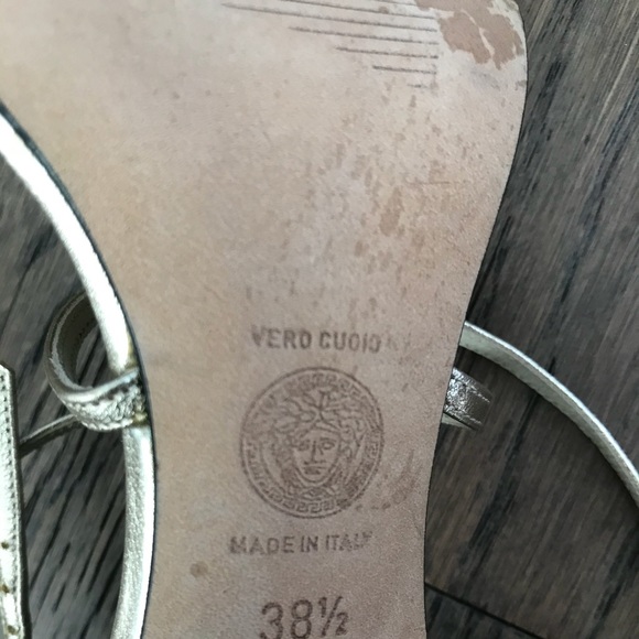 Versace gold ankle strap sandals - Picture 6 of 9